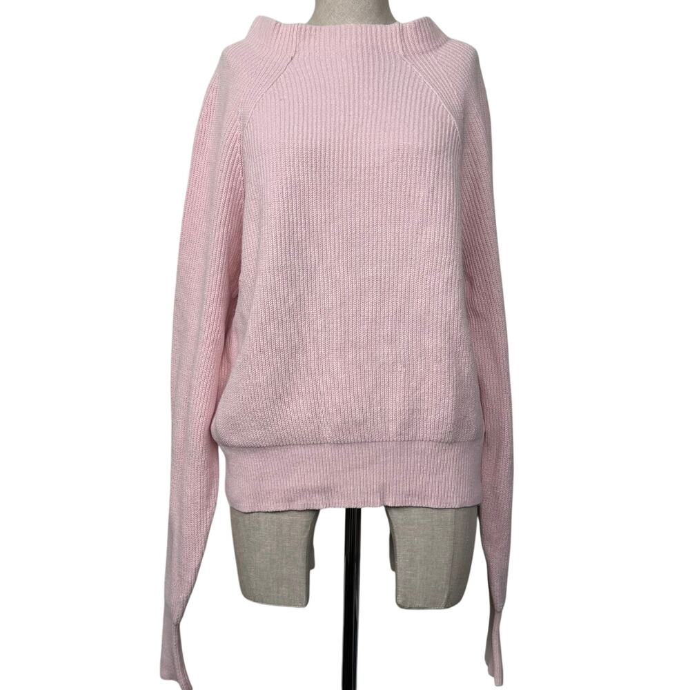 Free People Knit Sweater Womens Medium Soft Pink Raglan Sleeve Oversized
